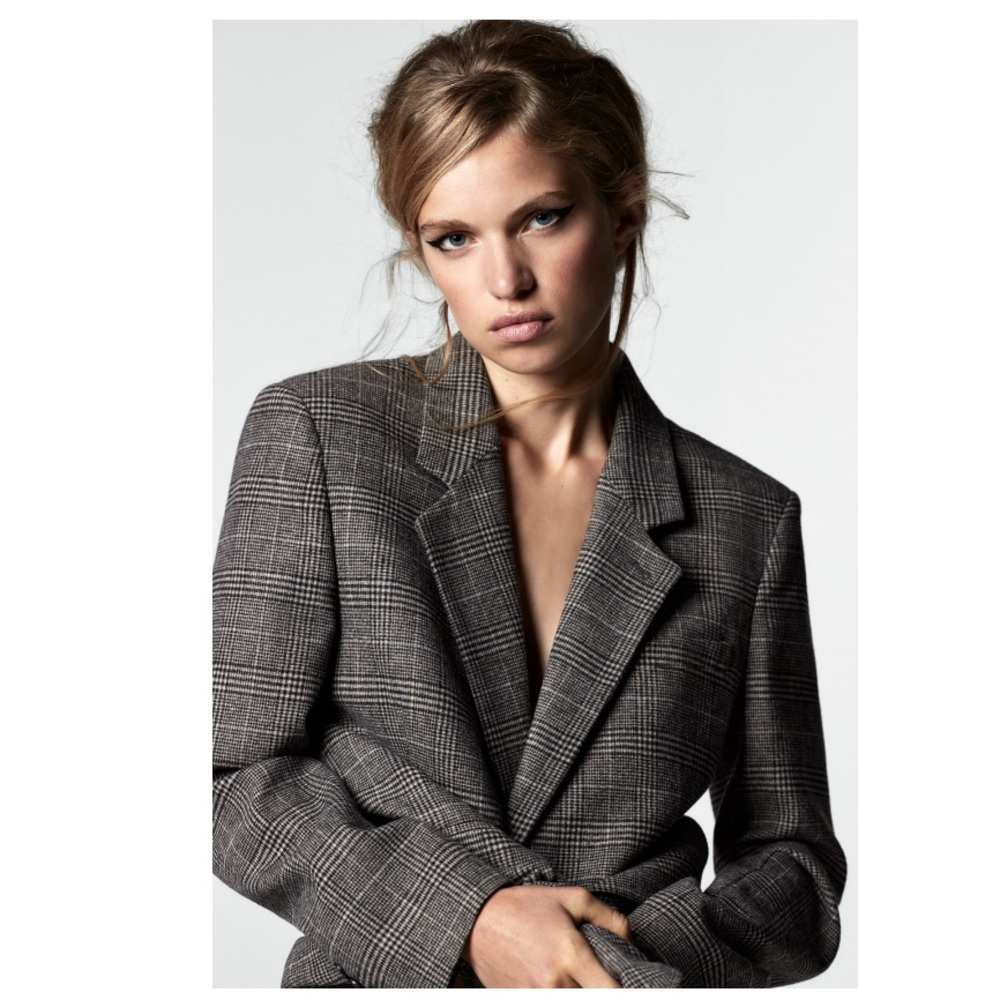 ZARA gray oversized blazer - Picture 1 of 4